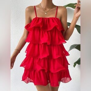 Sincerely Jules • Red Ruffle Mini Dress